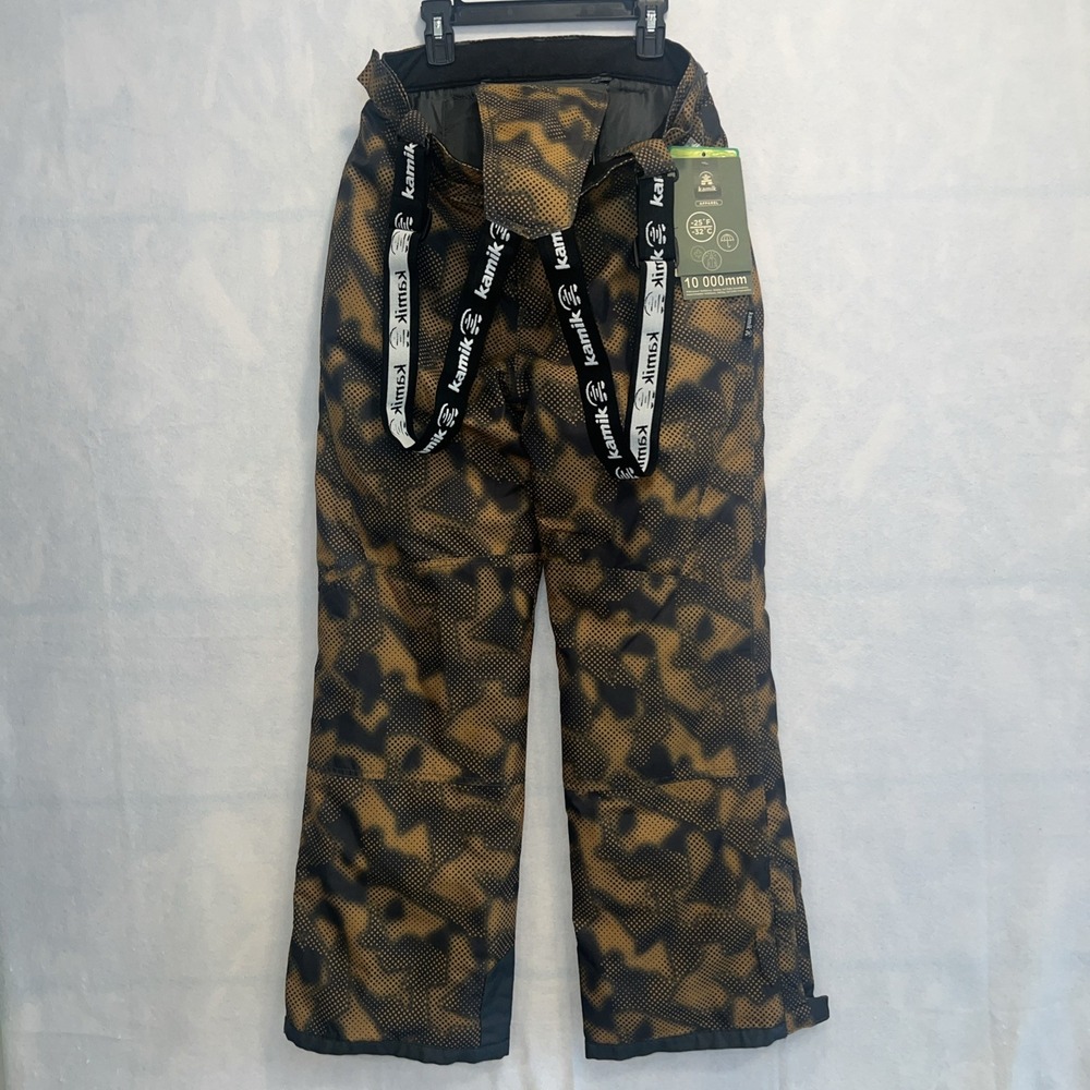 Kamik Boys' Harper Bib Pants Size 14 Coal Camo Color